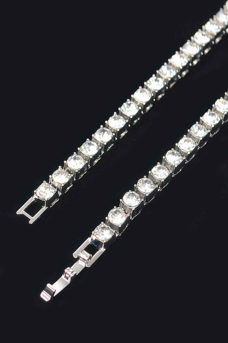 Rhinestone Chain Layered Necklace 45cm