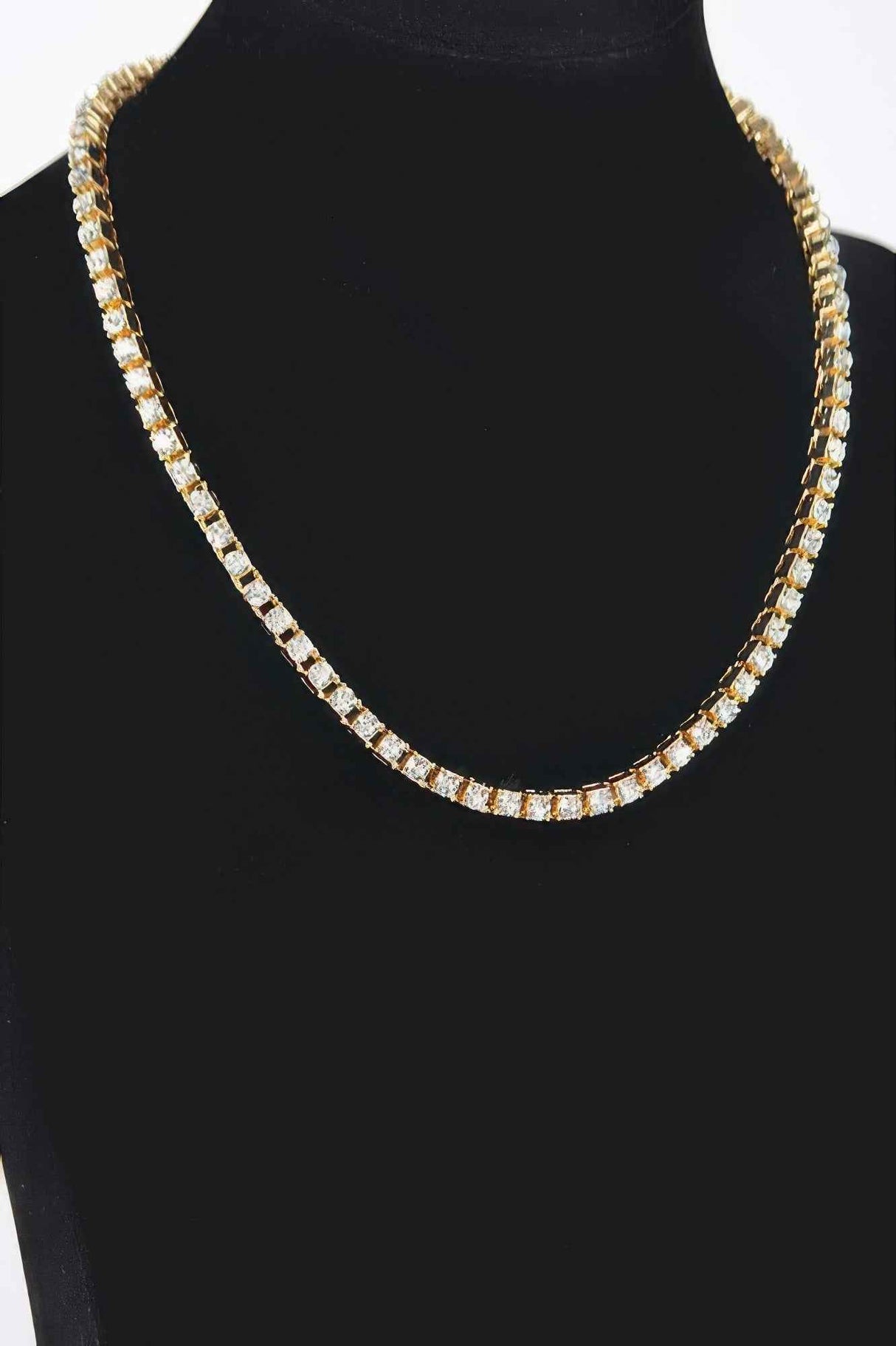 Rhinestone Chain Layered Necklace 45cm