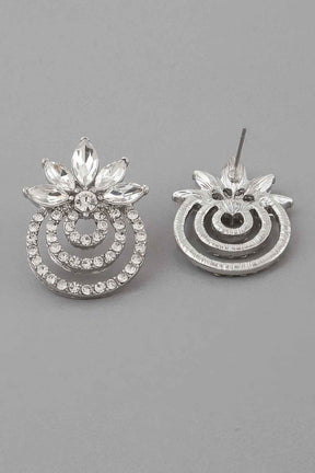Triple Rhinestone Drop Earrings