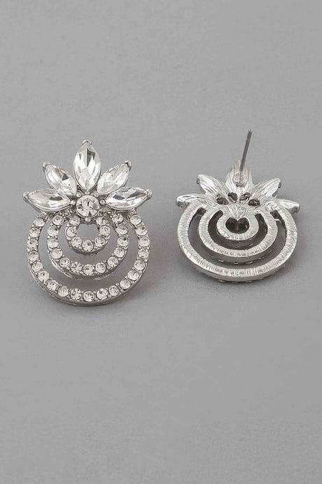 Triple Rhinestone Drop Earrings