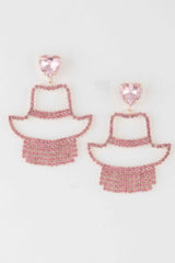 Rhinestone Heart Girl Earrings