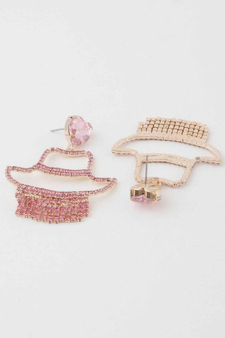 Rhinestone Heart Girl Earrings