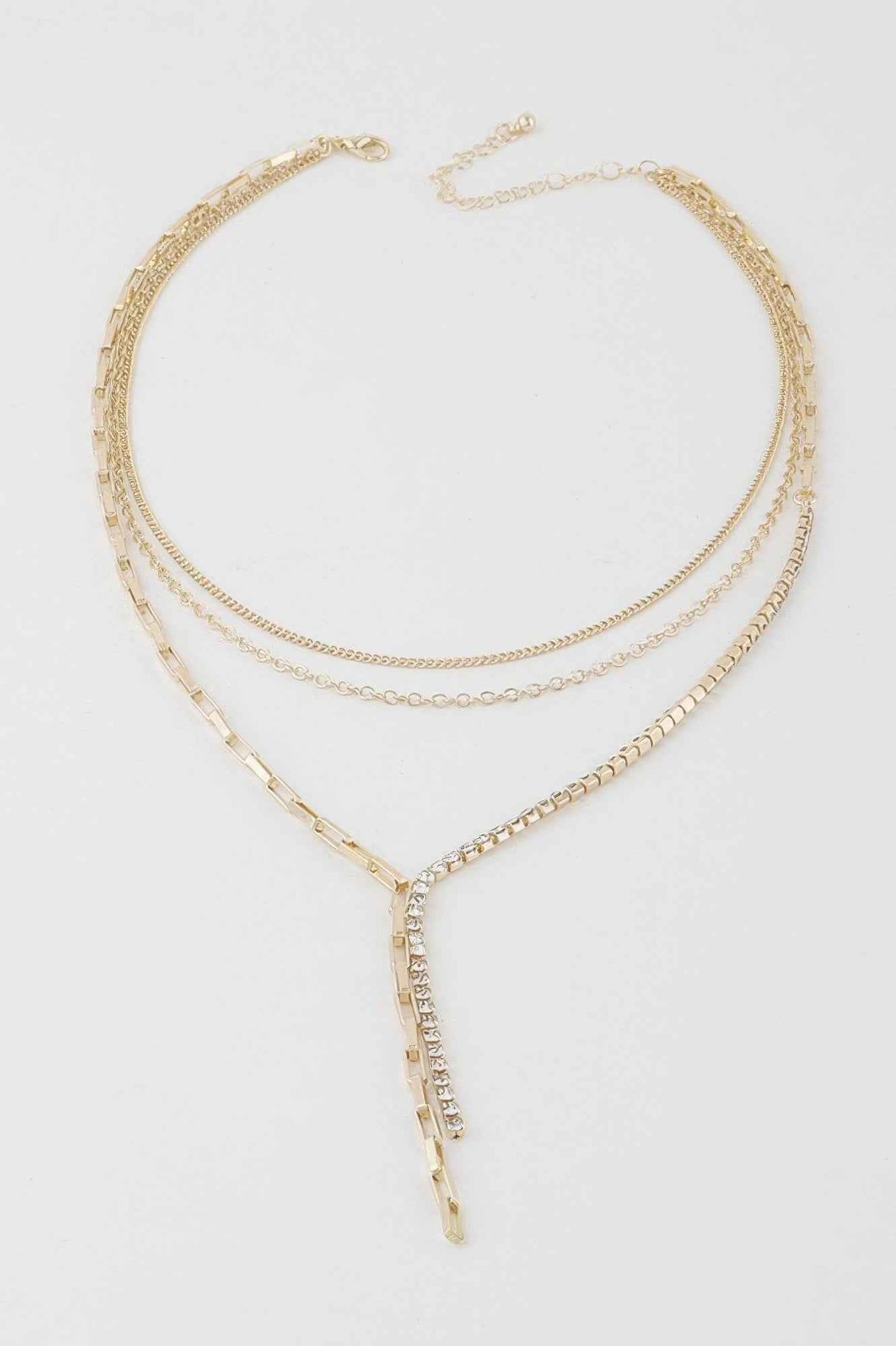 Multi Rhinestone Chain Necklace