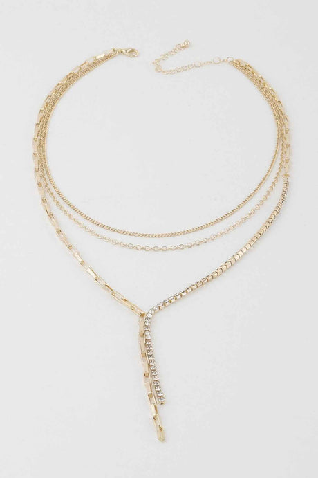 Multi Rhinestone Chain Necklace