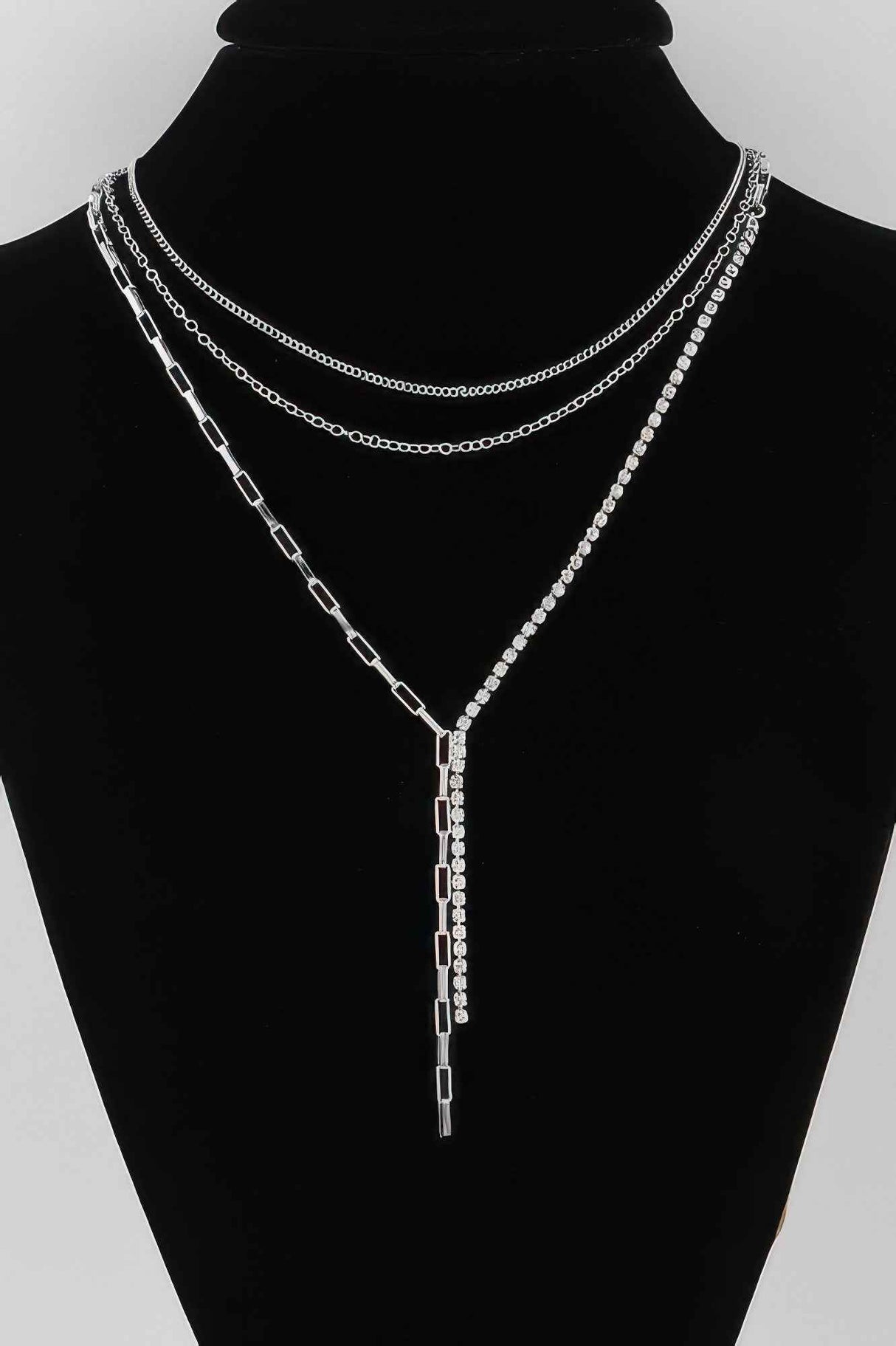Multi Rhinestone Chain Necklace