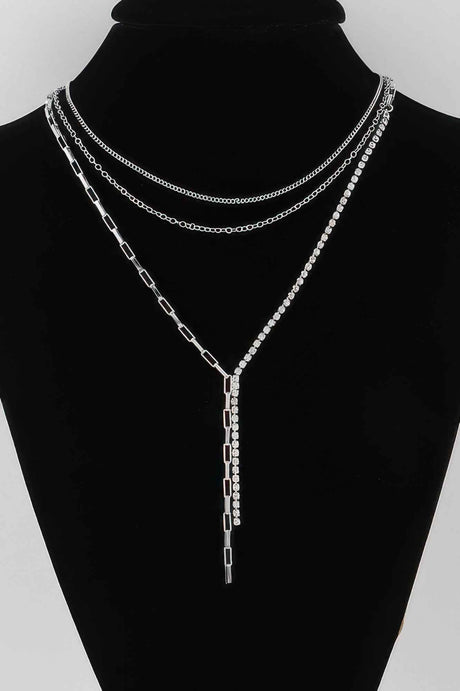 Multi Rhinestone Chain Necklace