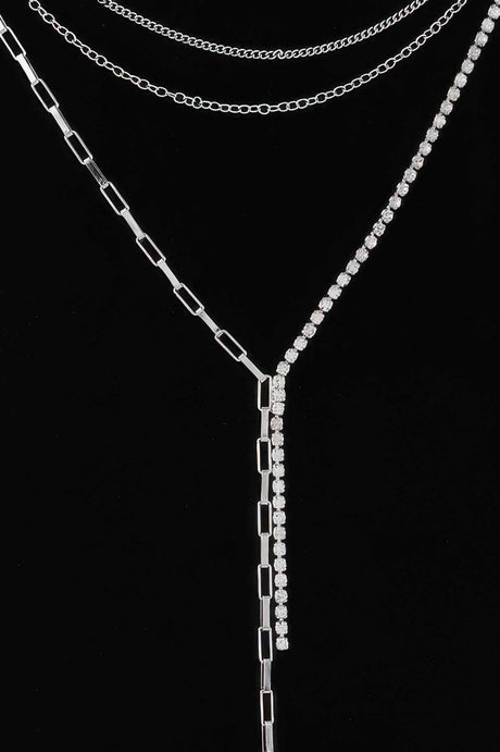 Multi Rhinestone Chain Necklace