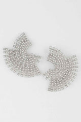 Multi Rhinestone Disk Earrings