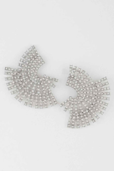 Multi Rhinestone Disk Earrings