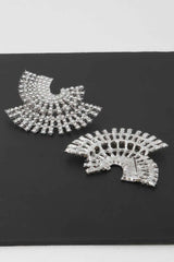 Multi Rhinestone Disk Earrings