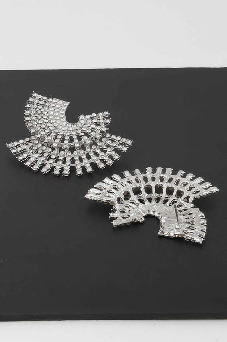 Multi Rhinestone Disk Earrings