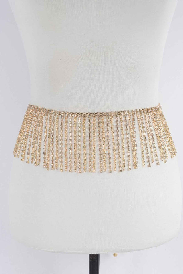 Rhinestone Curtain Belt
