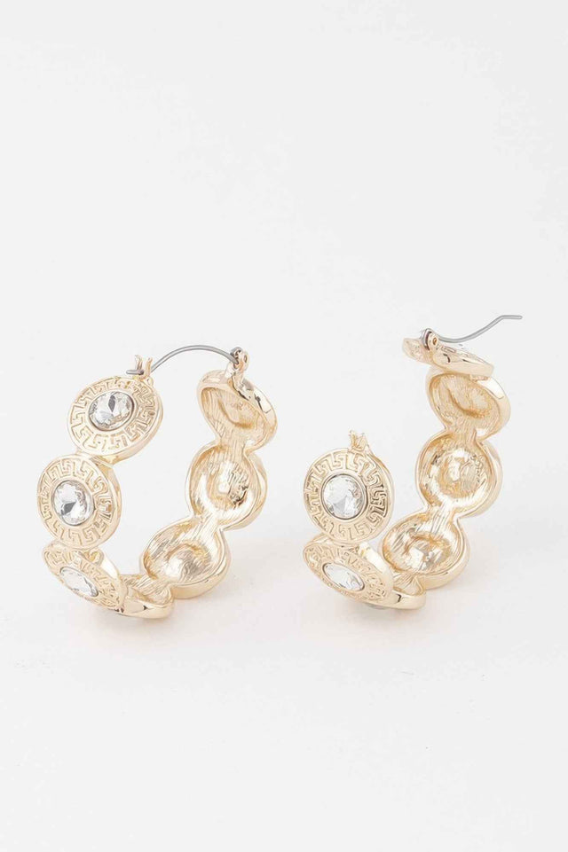 Greek Key Hoop Earrings