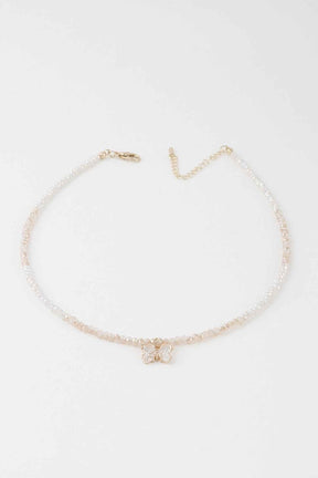 Crystal Butterfly Beaded Necklace