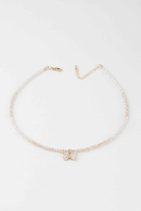 Crystal Butterfly Beaded Necklace