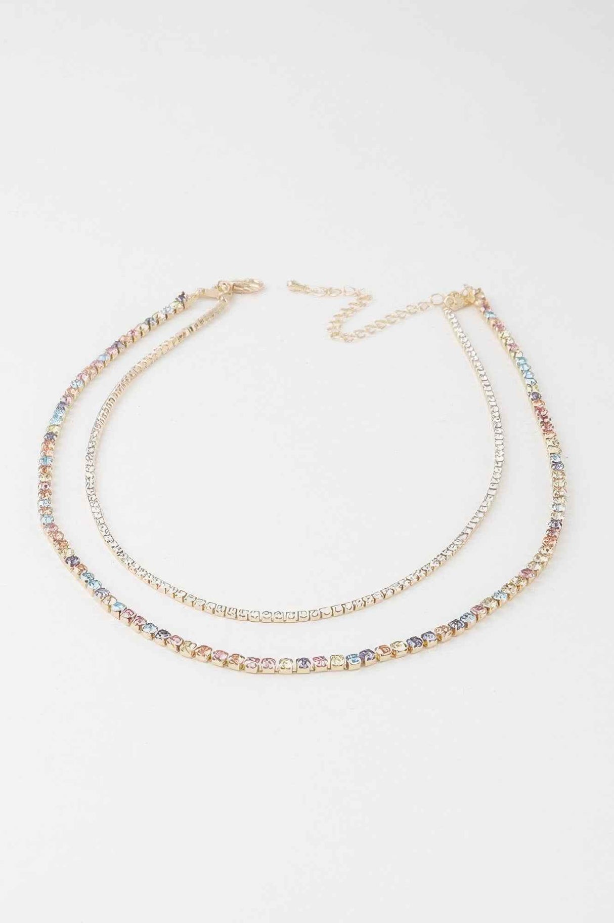 Double Rhinestone Necklace