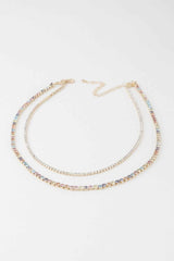 Double Rhinestone Necklace