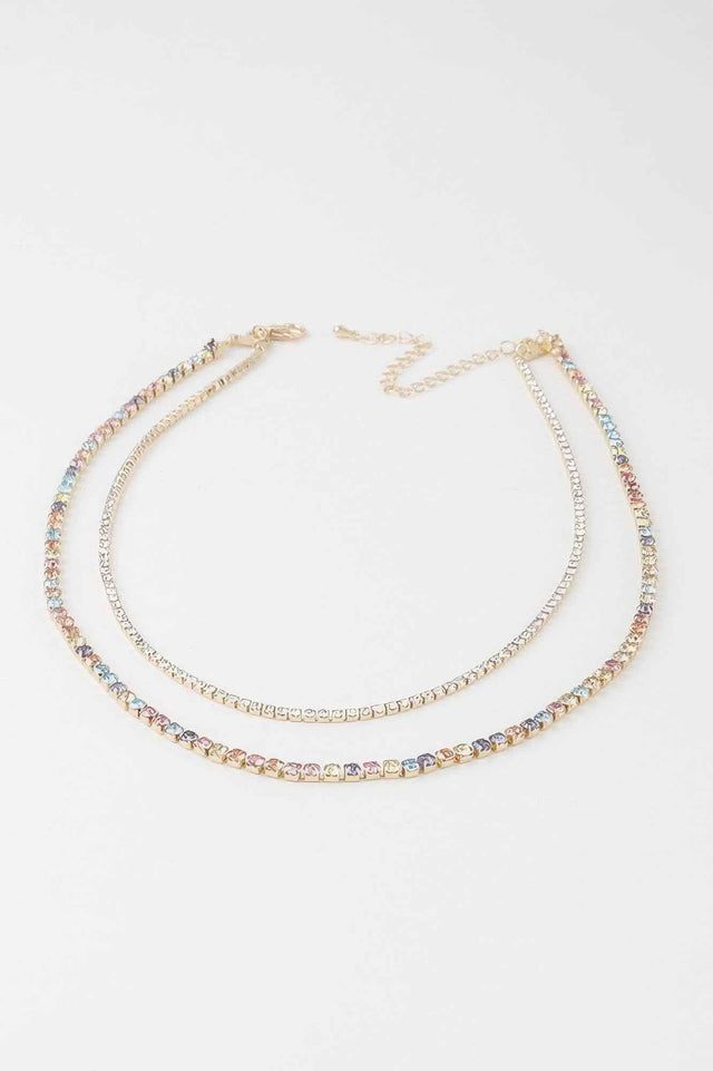 Double Rhinestone Necklace