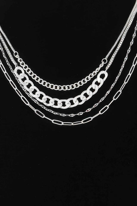 Multi Curb Mariner Chain Necklace