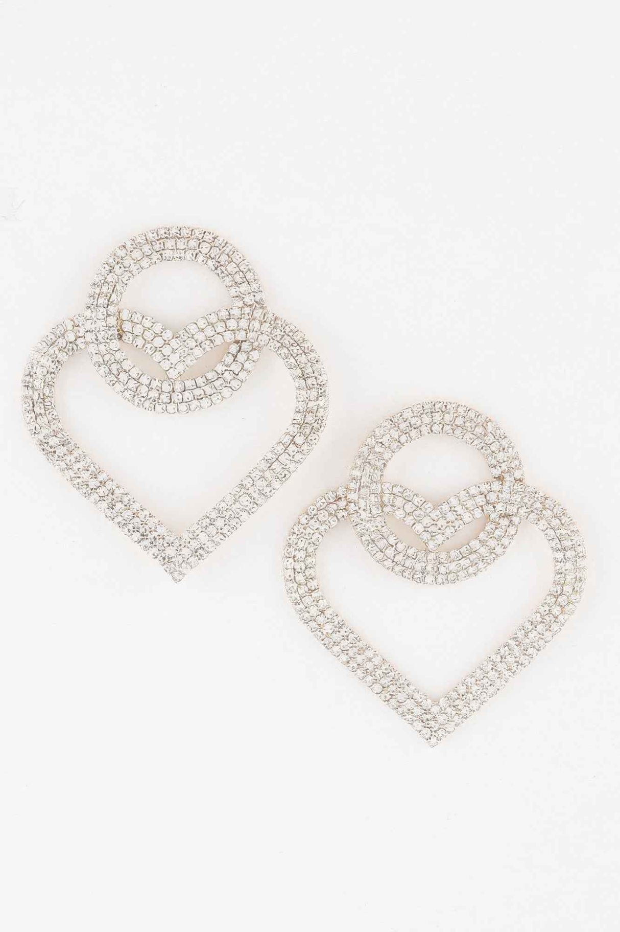 Interlaced Jewel Heart Earrings
