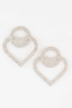 Interlaced Jewel Heart Earrings