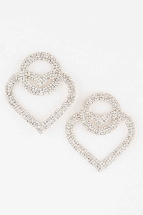 Interlaced Jewel Heart Earrings