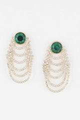 Multi Jewel Curtain Drop Earrings