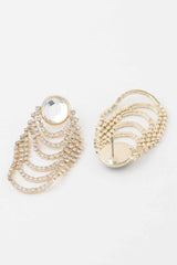 Multi Jewel Curtain Drop Earrings