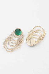 Multi Jewel Curtain Drop Earrings