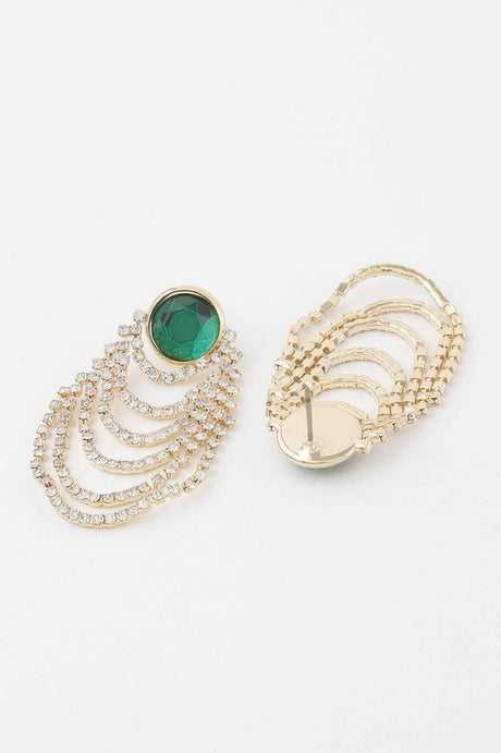 Multi Jewel Curtain Drop Earrings