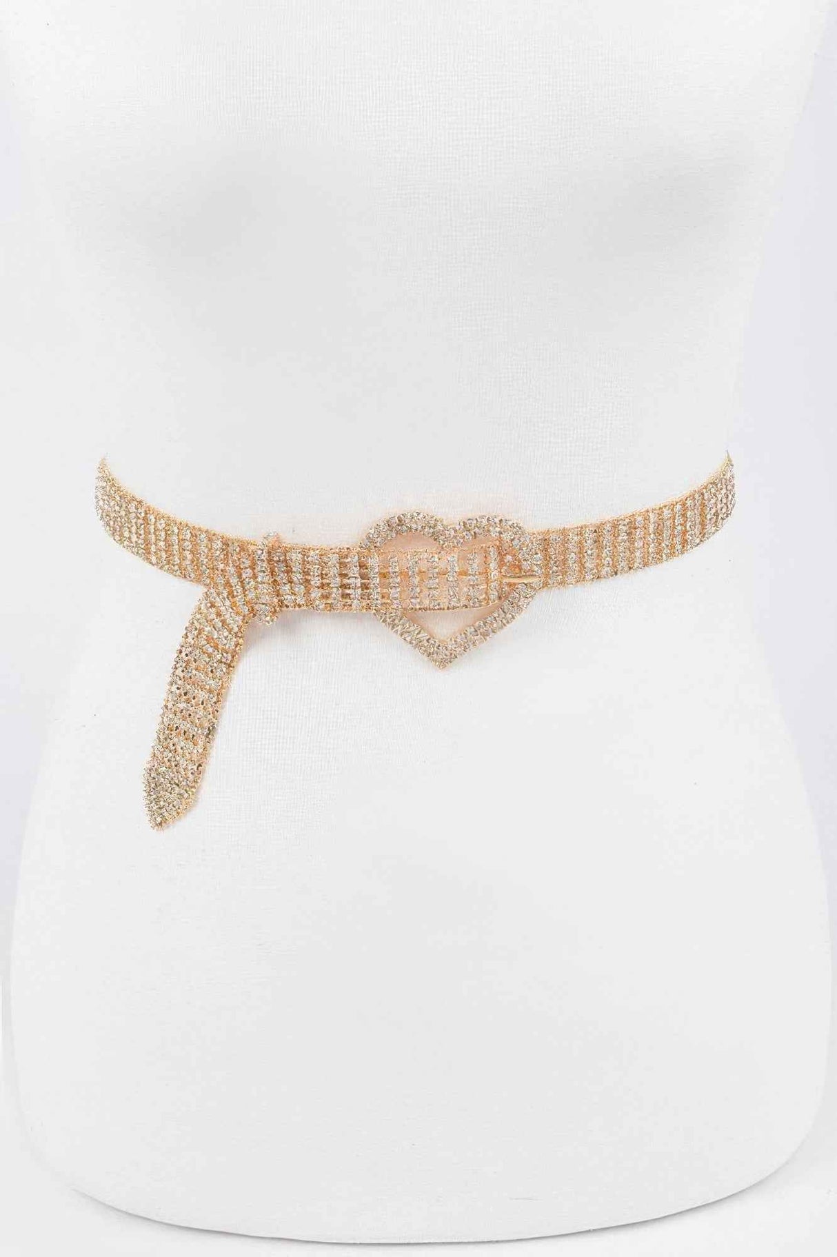 Heart Shape Buckle Rhinestone Belt