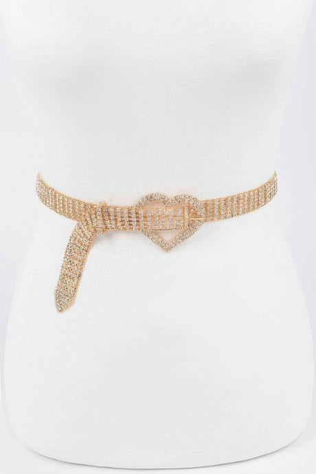 Heart Shape Buckle Rhinestone Belt