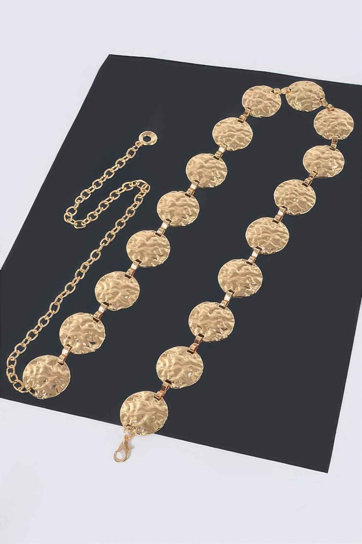 Hammered Metal Chain Belt