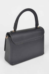 Faux Leather Top Handle Bag