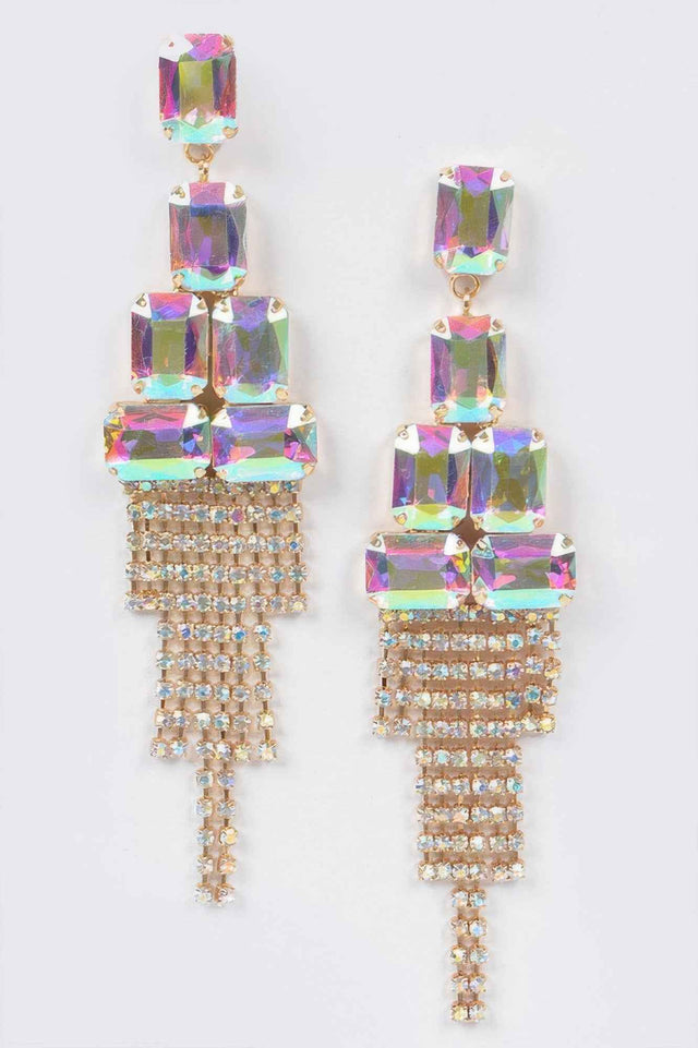 Multi Stone Party Earrings