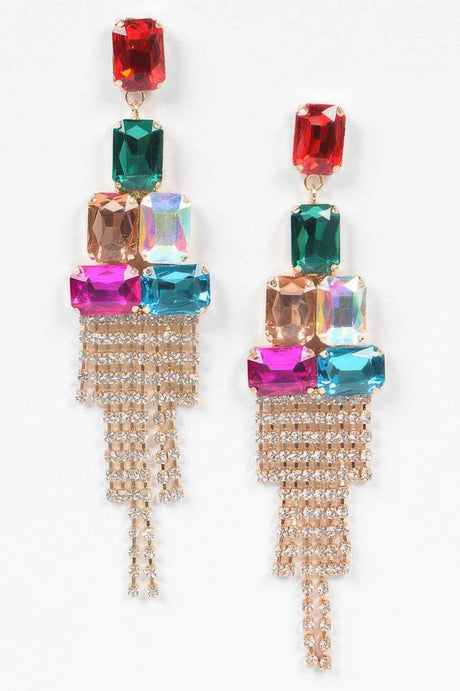 Multi Stone Party Earrings