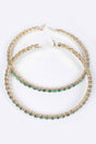 Upside Down Multi Rhinestone Hoop Earring