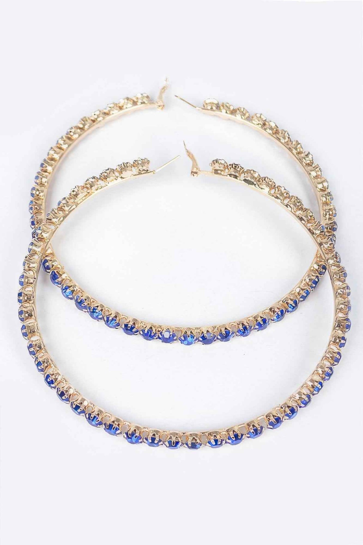 Upside Down Multi Rhinestone Hoop Earring
