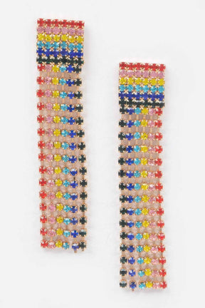 Rainbow Rhinestones Drop Earrings