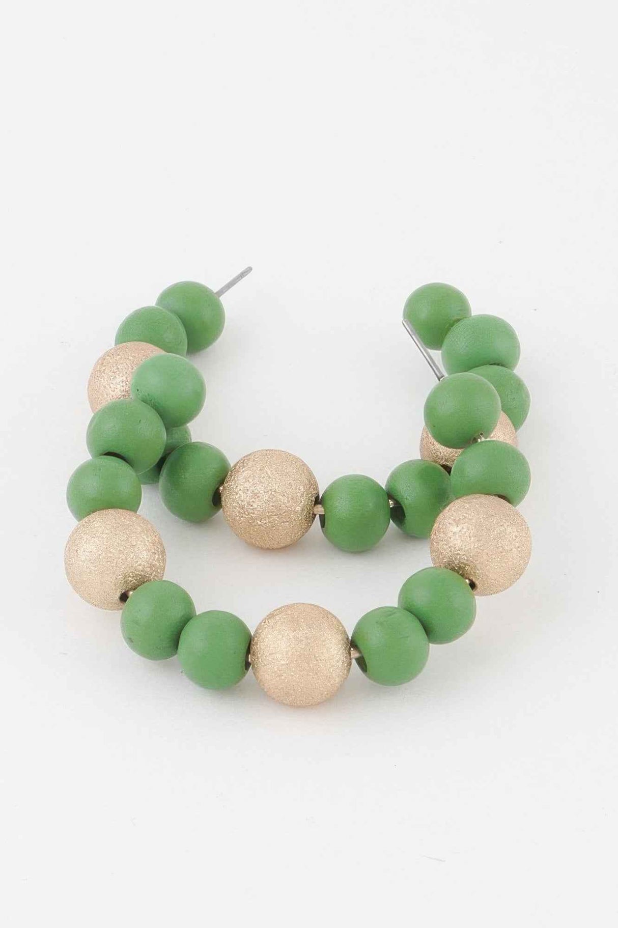 Two Toned Bead Hoop Earrings
