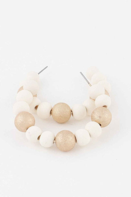 Two Toned Bead Hoop Earrings