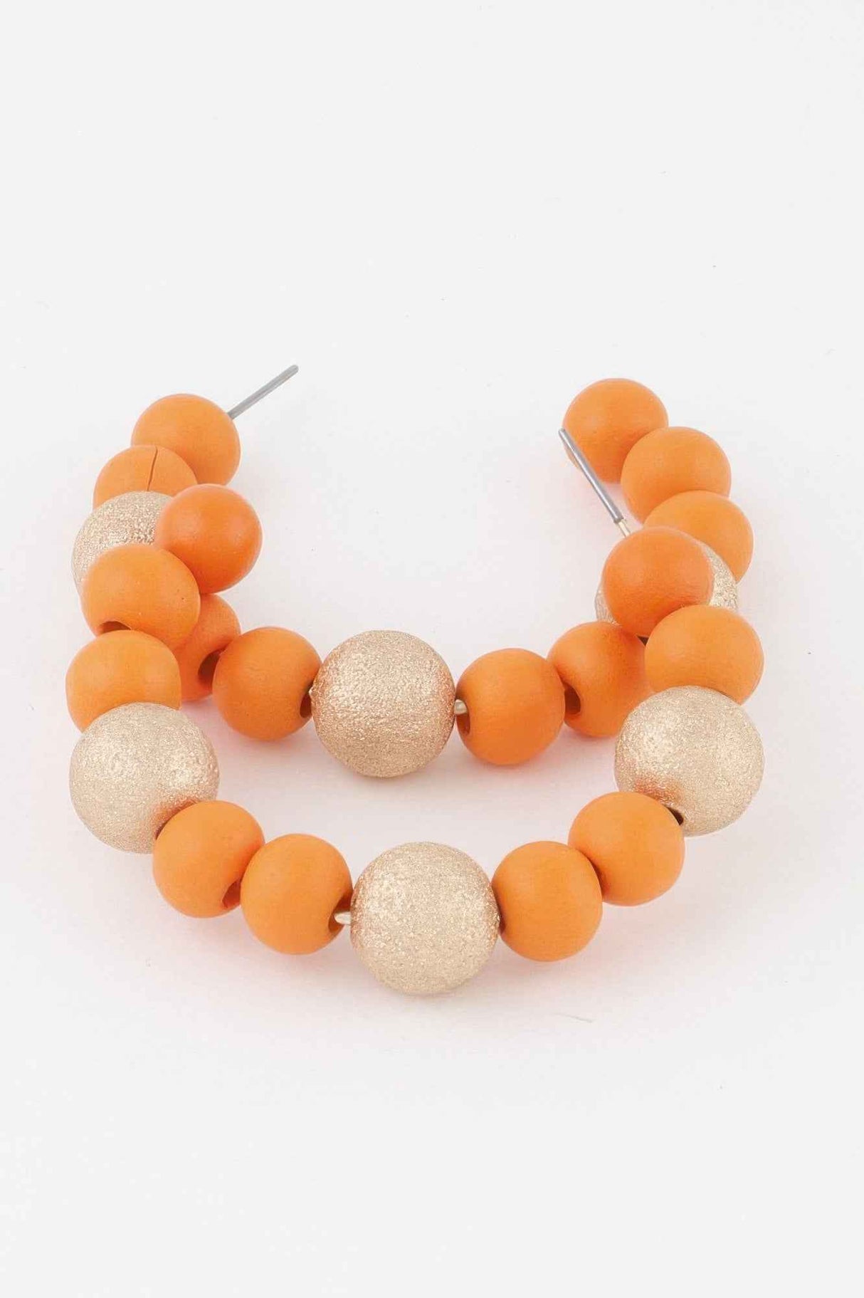 Two Toned Bead Hoop Earrings