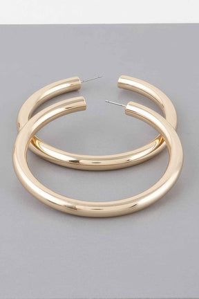 Wide Shiny Hoop Earrings