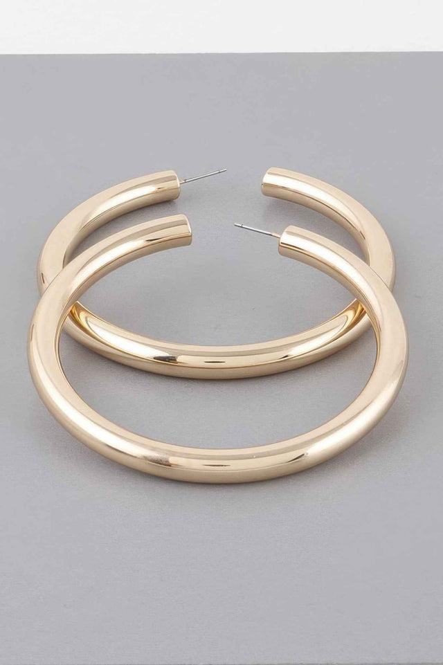 Wide Shiny Hoop Earrings