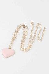 Solid Heart Chain Necklace