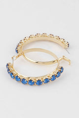Half Jeweled Hoop Earrings