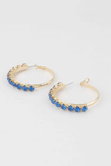 Half Jeweled Hoop Earrings