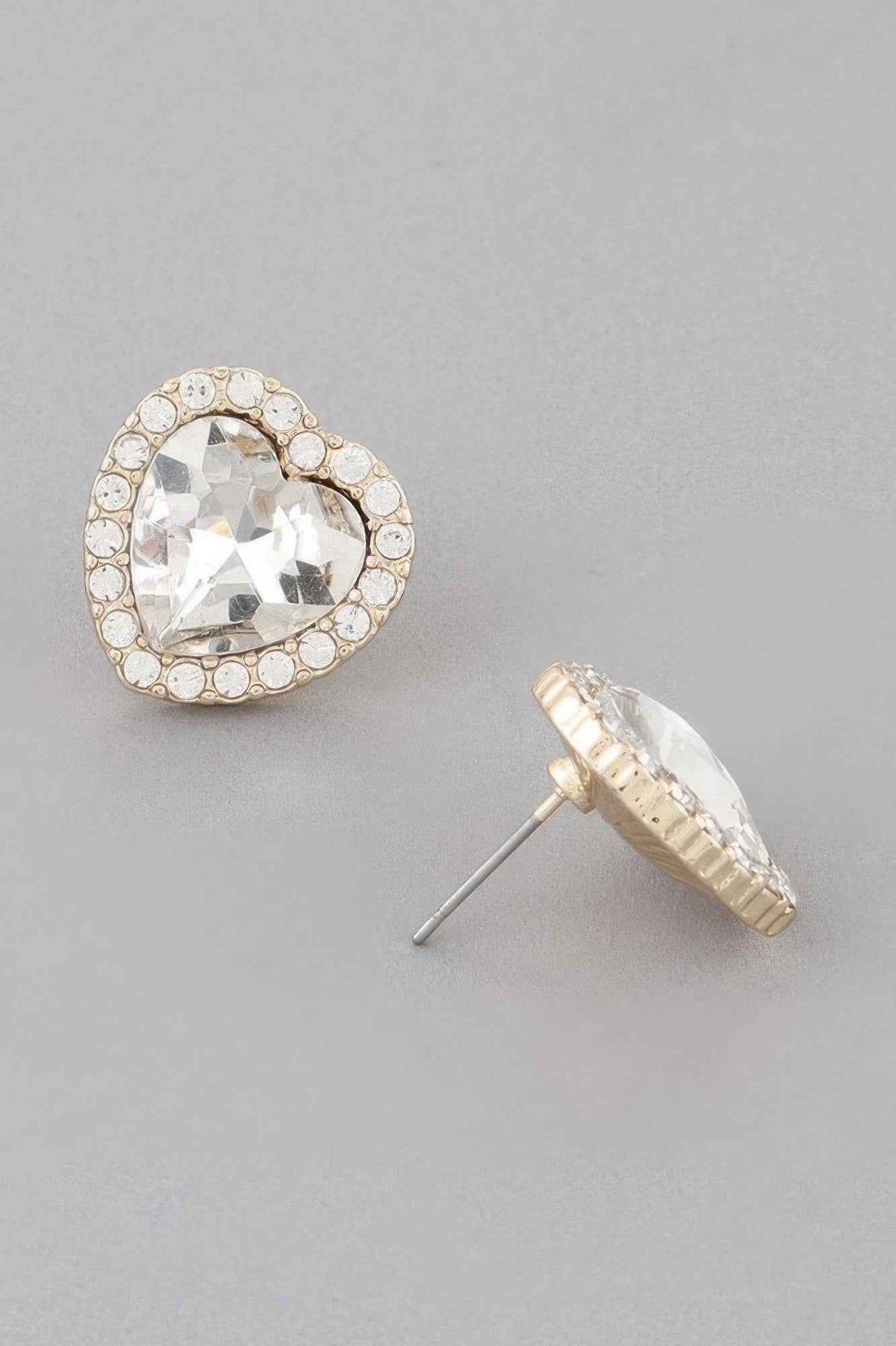 Heart Jewel Stud Earrings
