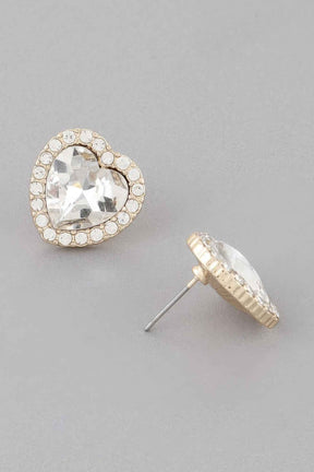 Heart Jewel Stud Earrings