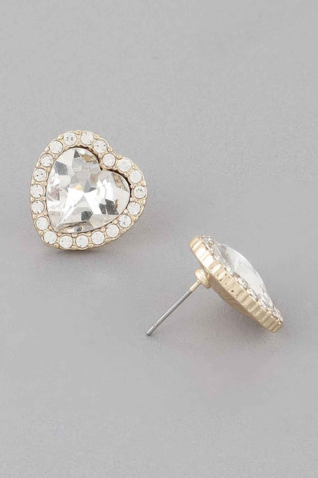 Heart Jewel Stud Earrings